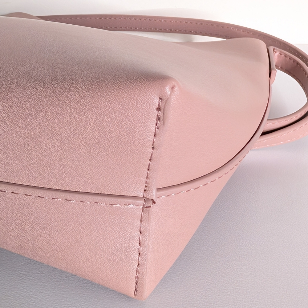 Anthropologie Samara Vegan Leather Minimalist Crossbody Pink Peony Medium - Picture 6 of 11